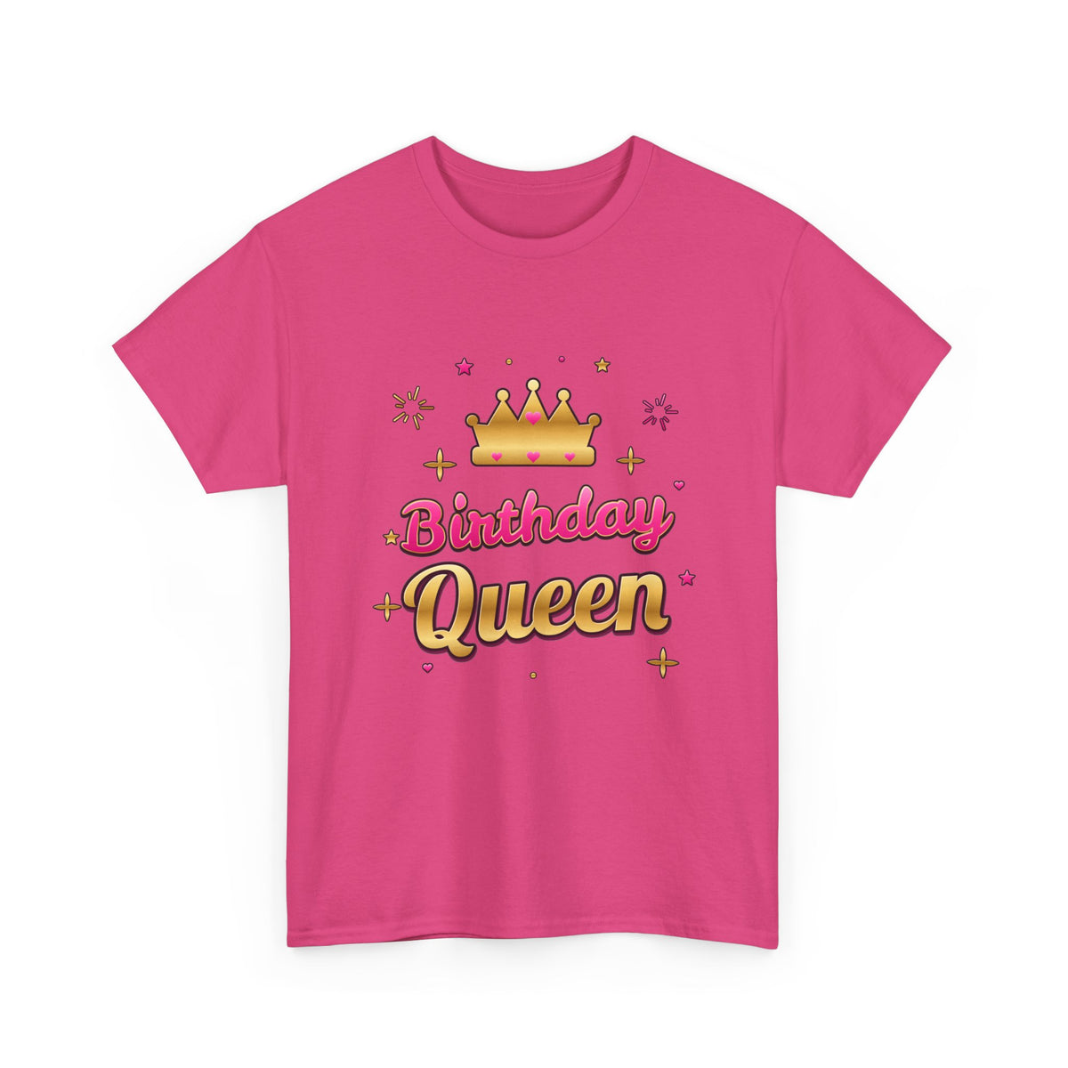 Birthday Queen Pink & Gold Crown birthday shirt – Gildan tee by Happywear