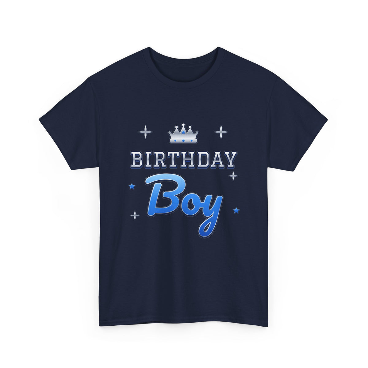 Birthday Boy Varsity Blue & Silver birthday shirt – Gildan tee by Happywear