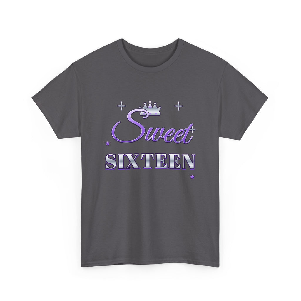 Sweet Sixteen Lavender & Silver Tiara birthday shirt – Gildan tee by Happywear