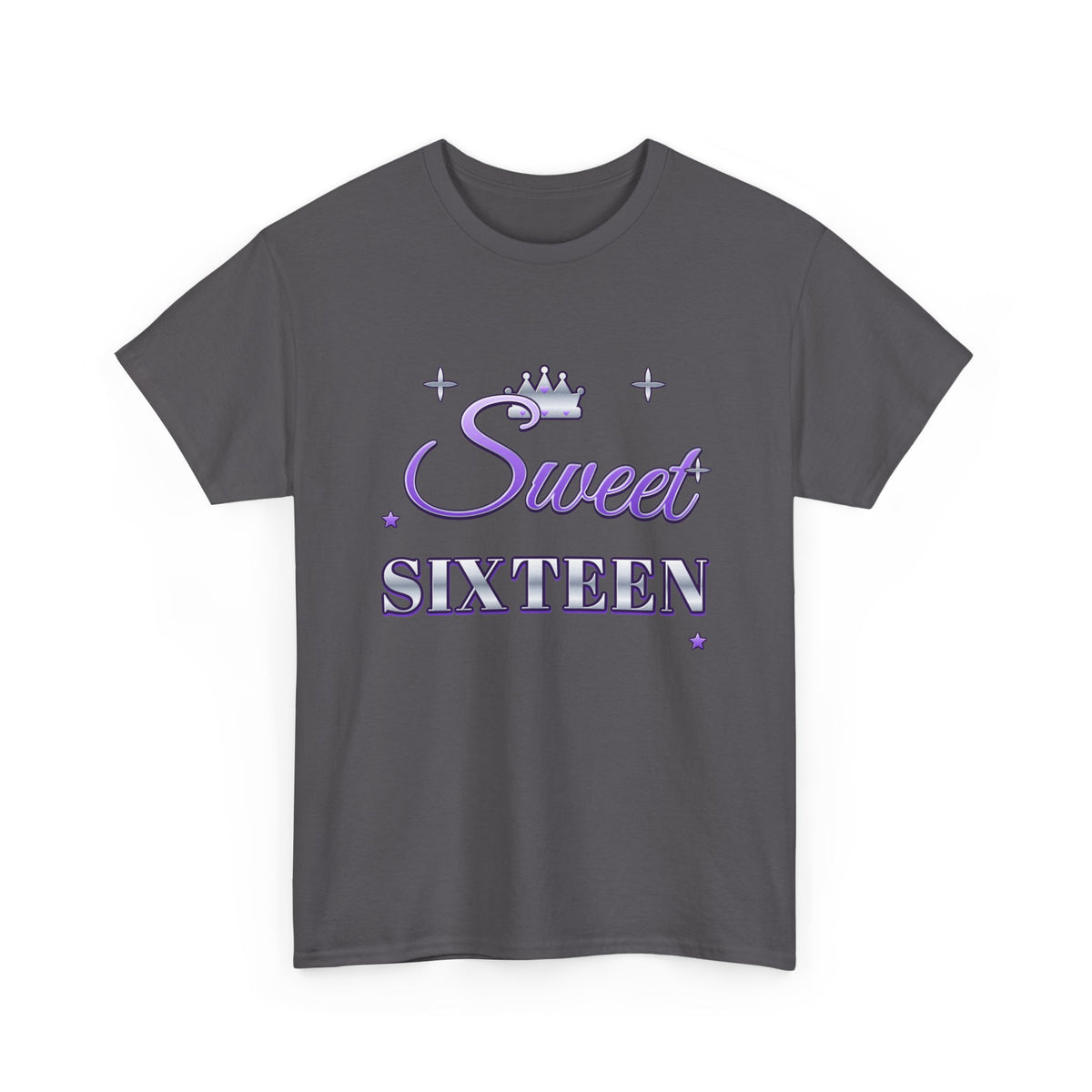 Sweet Sixteen Lavender & Silver Tiara birthday shirt – Gildan tee by Happywear