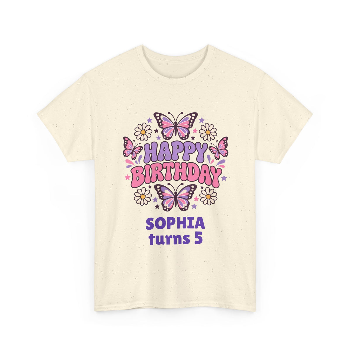 Personalized Butterfly Birthday Shirt – Add Name & Age