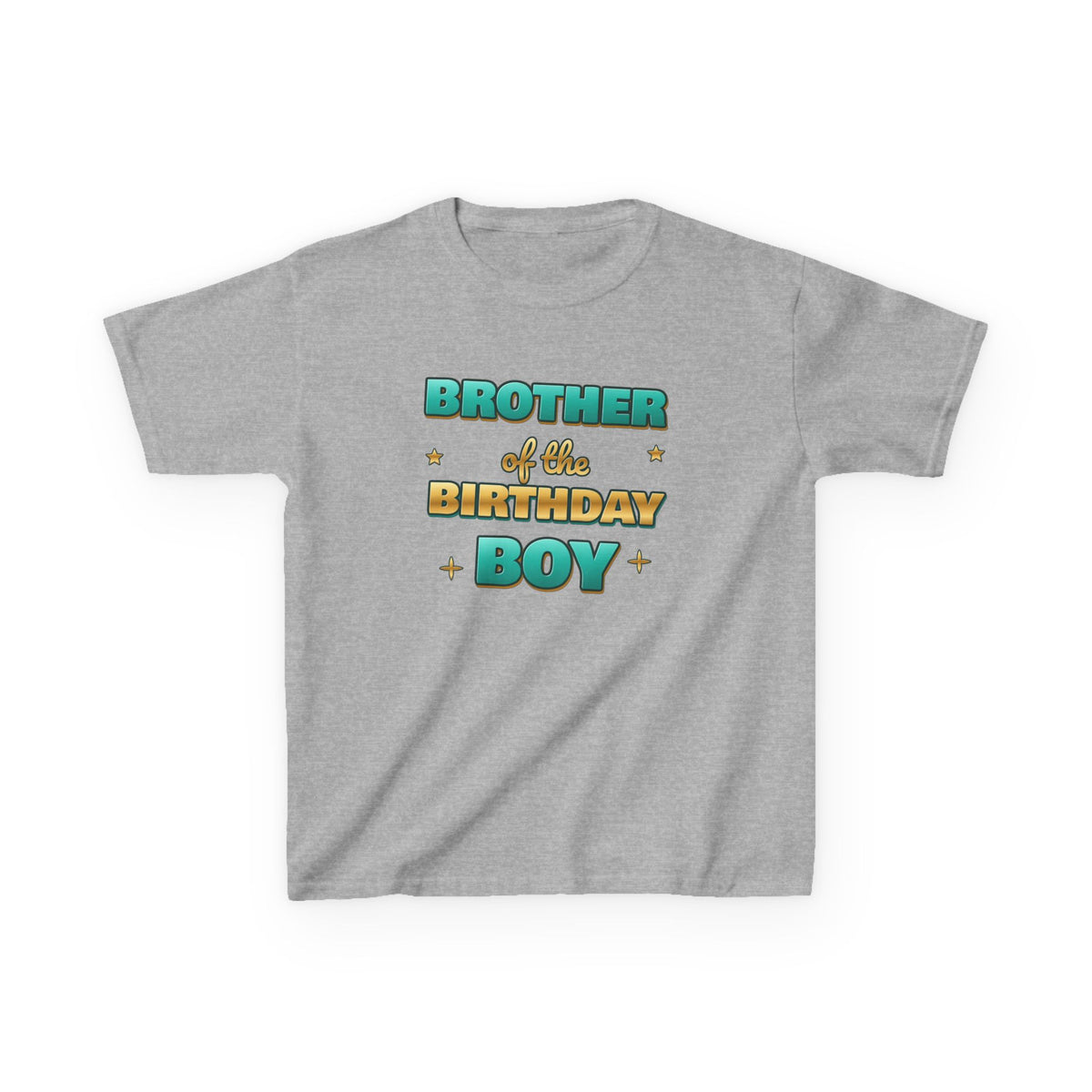 Brother of the Birthday Boy Teal & Gold birthday shirt – kids Gildan tee by Happywear