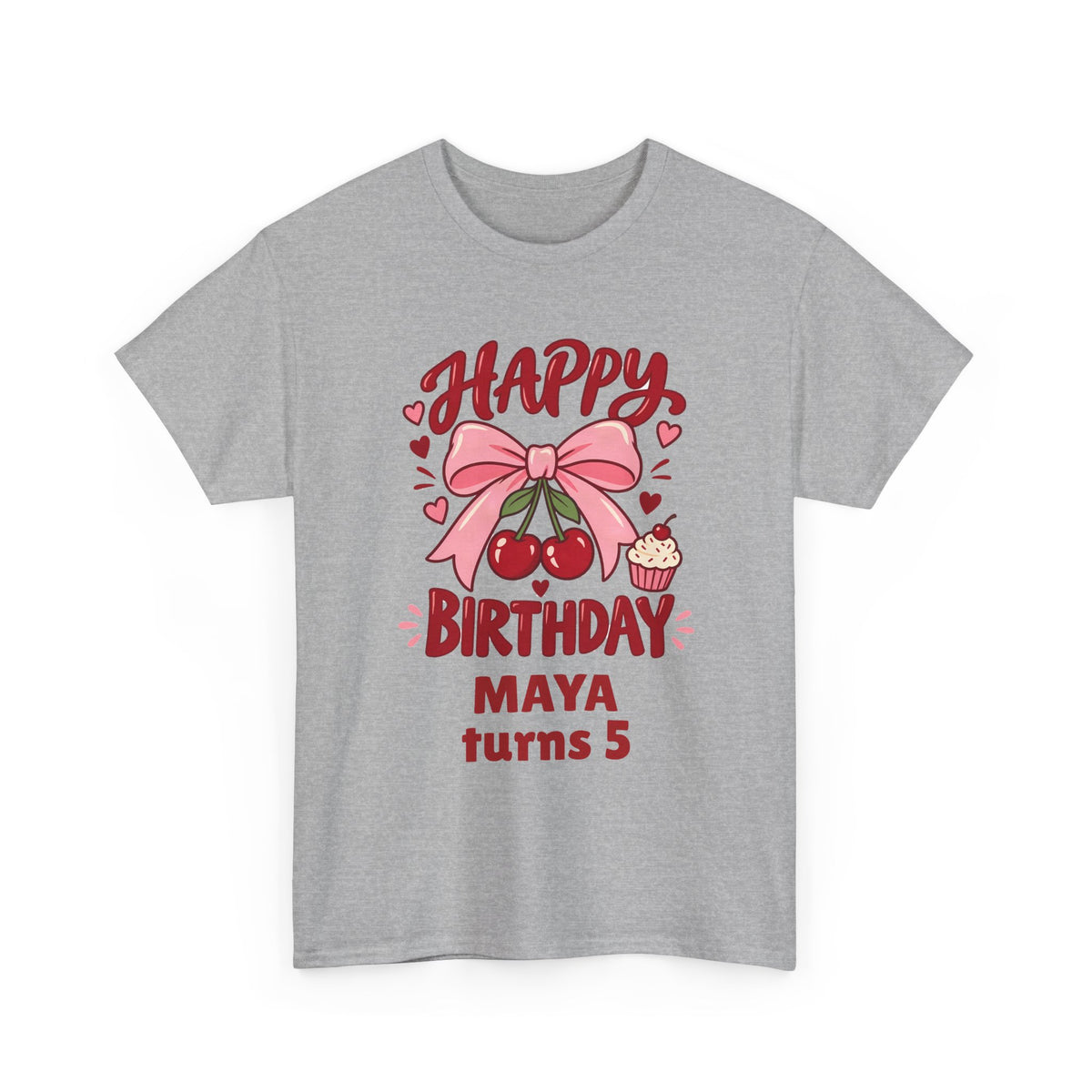 Personalized Cherry Bow Birthday Shirt – Add Name & Age