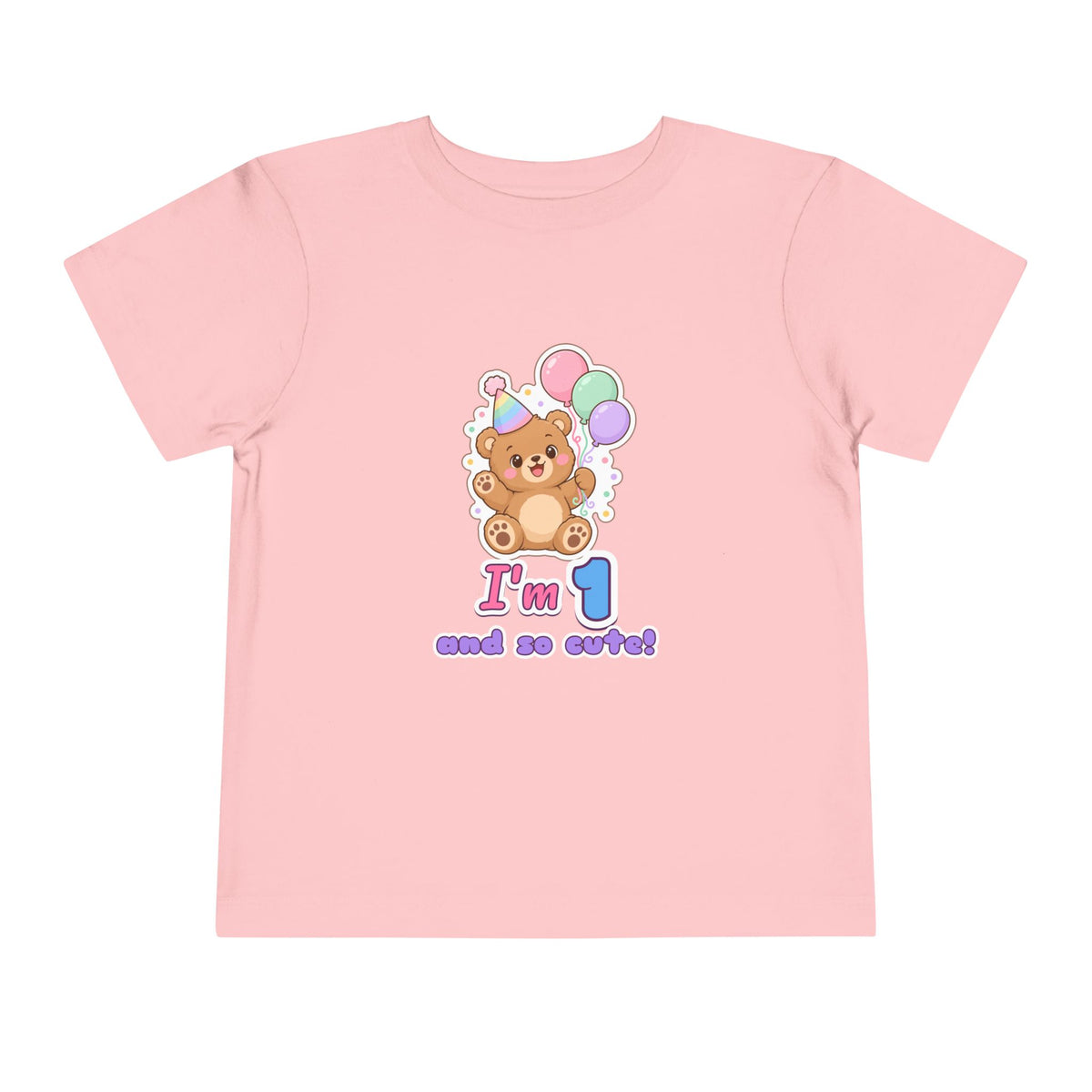 I'm 1 and So Cute Teddy Bear Birthday shirt – toddler Gildan tee by Happywear