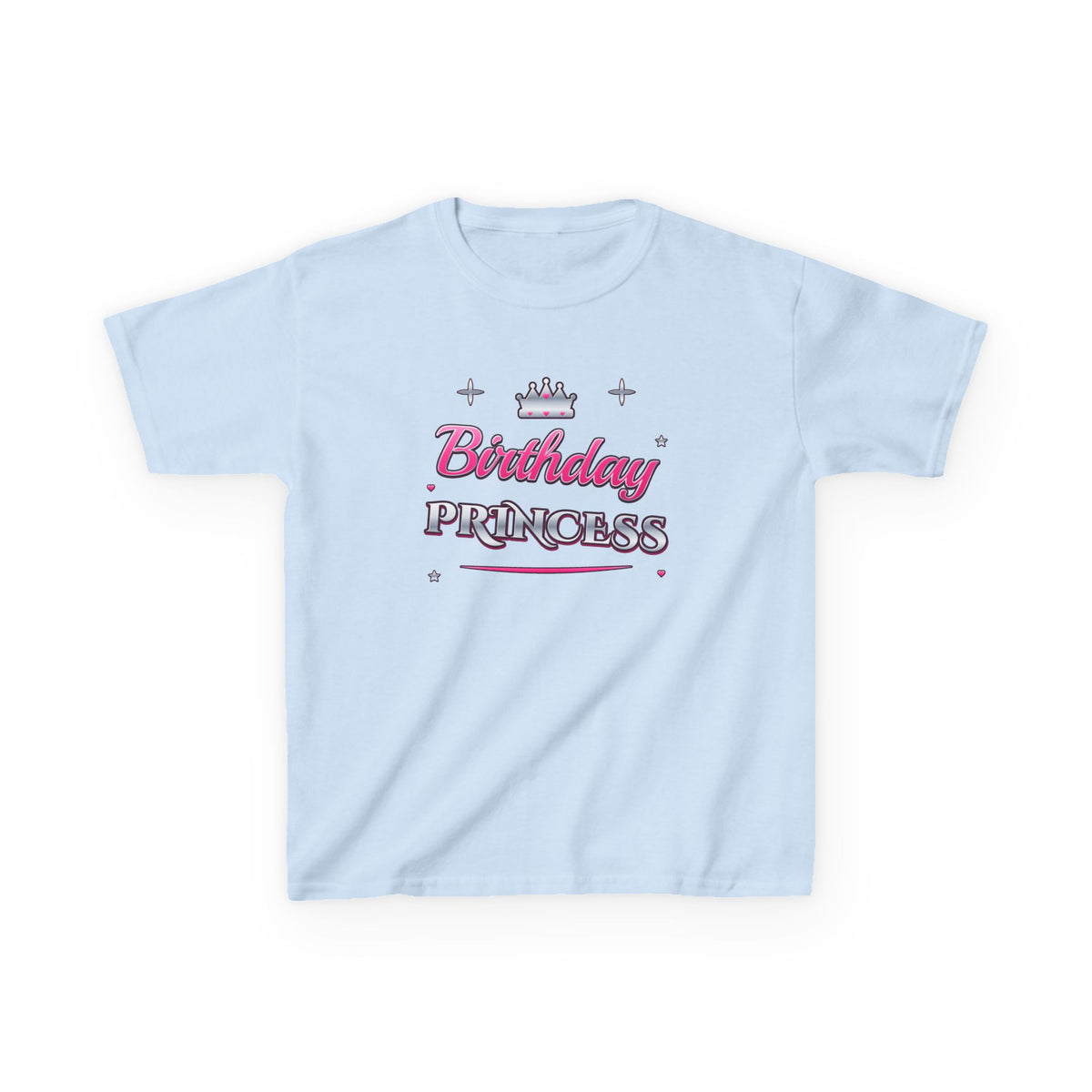 Birthday Princess Pink & Silver Tiara birthday shirt – kids Gildan tee by Happywear