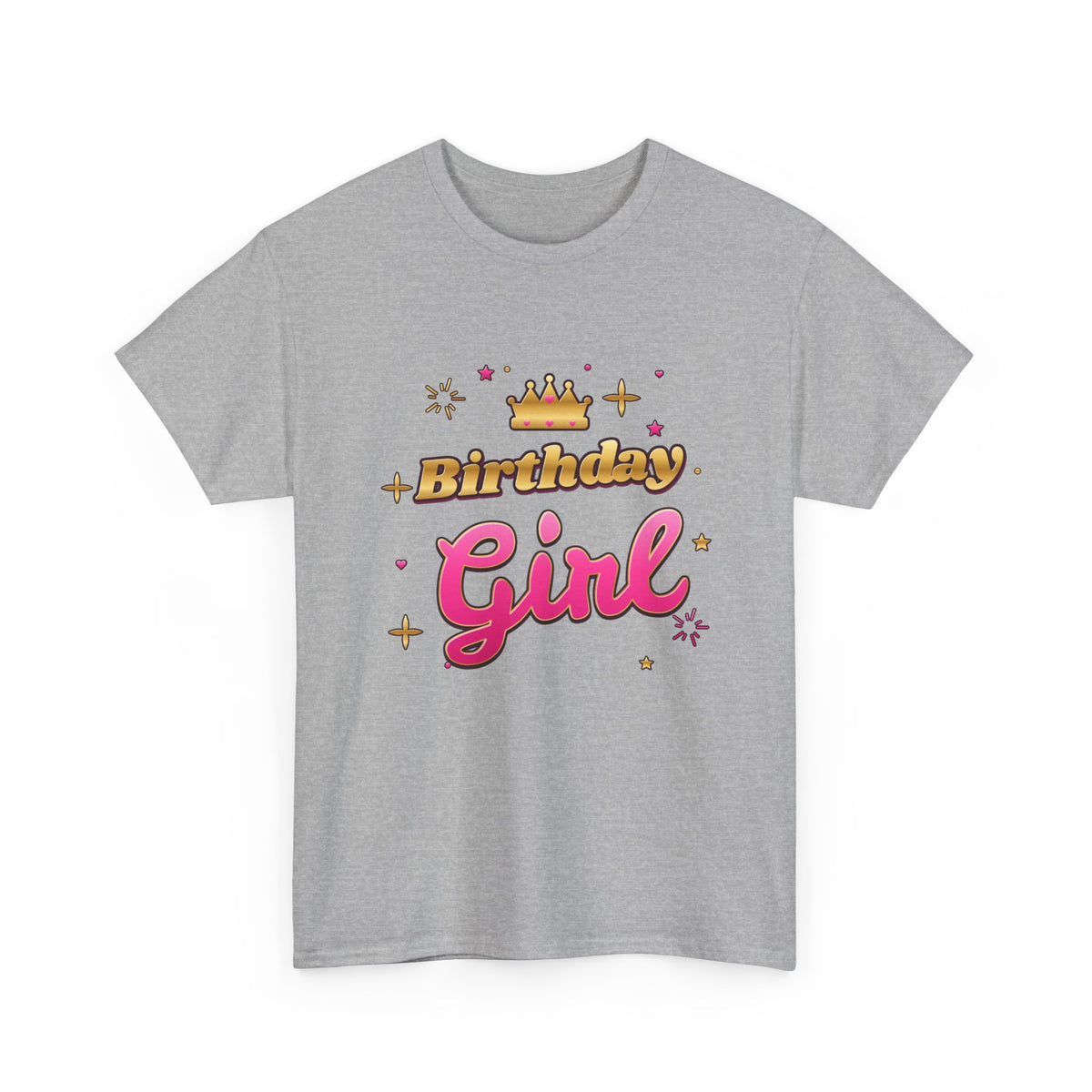 Birthday Girl Pink & Gold Crown birthday shirt – Gildan tee by Happywear
