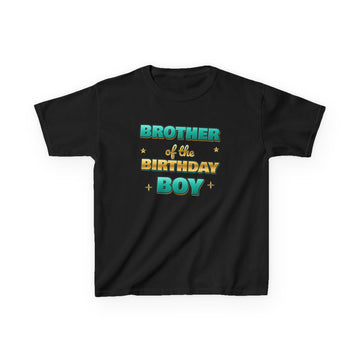 Brother of the Birthday Boy Teal & Gold Tee – Kids