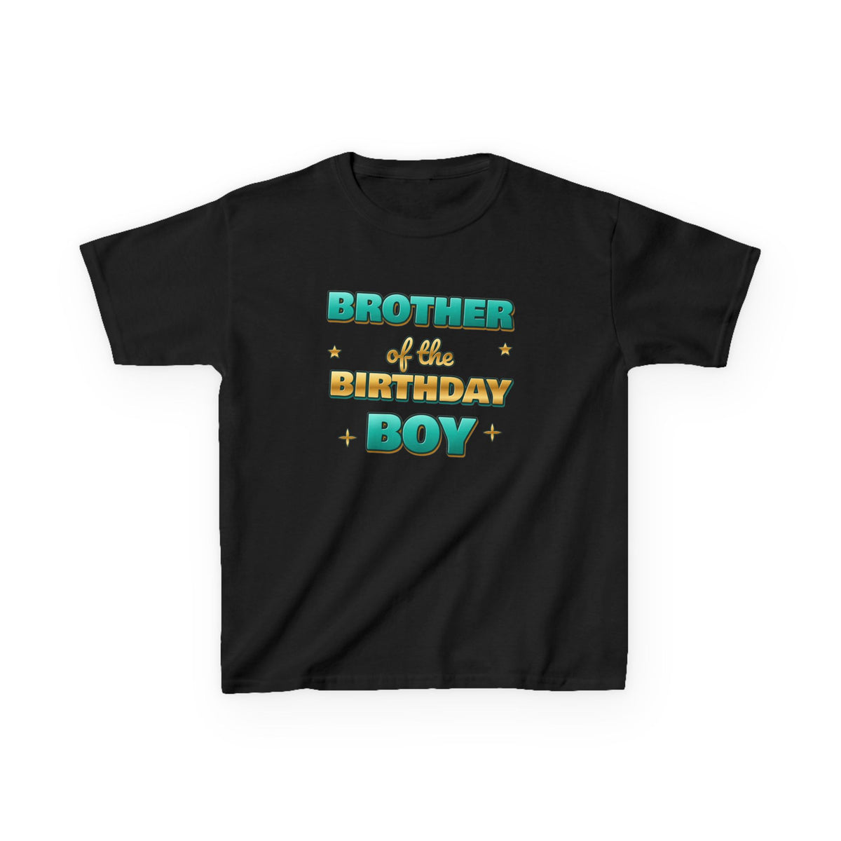 Brother of the Birthday Boy Teal & Gold birthday shirt – kids Gildan tee by Happywear