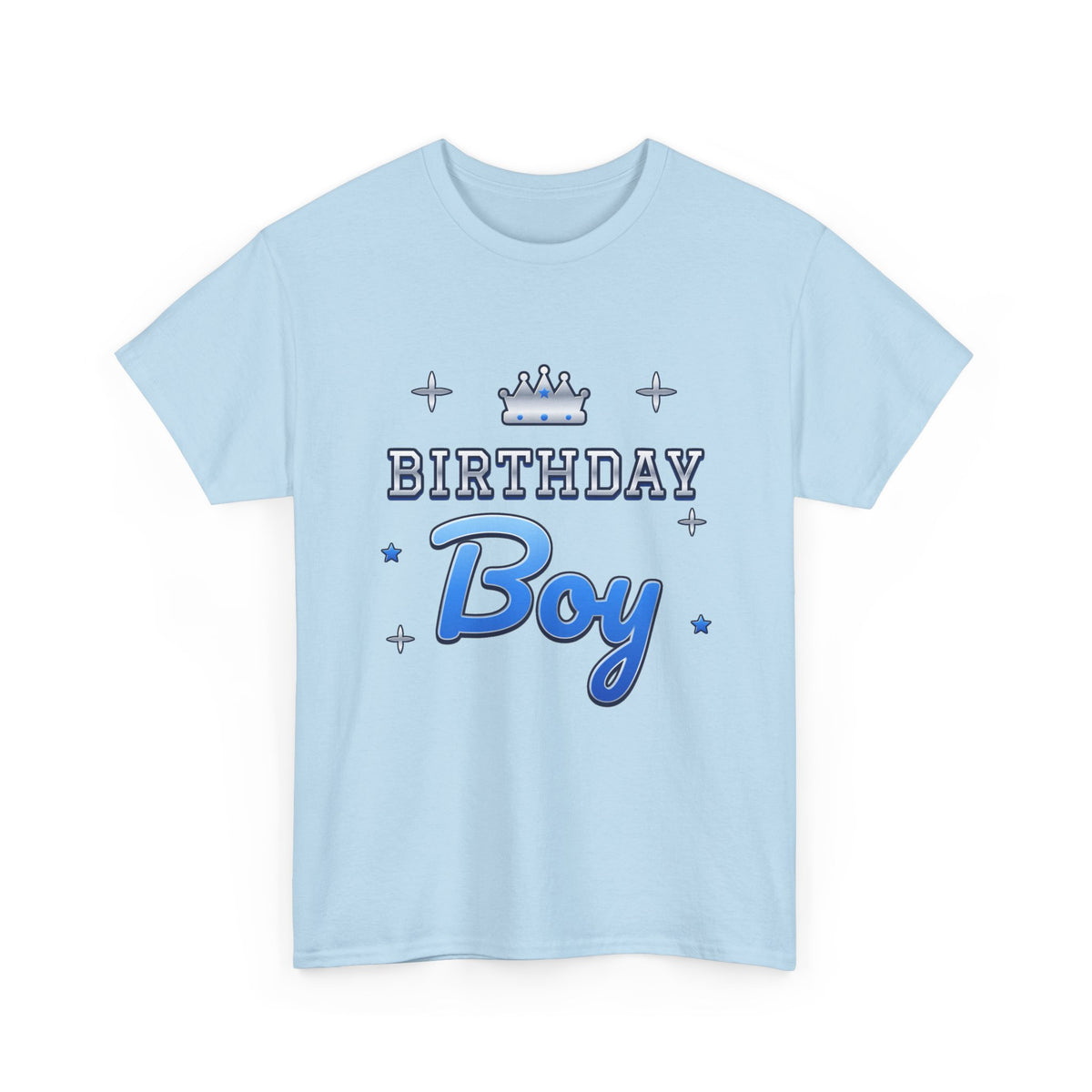 Birthday Boy Varsity Blue & Silver birthday shirt – Gildan tee by Happywear