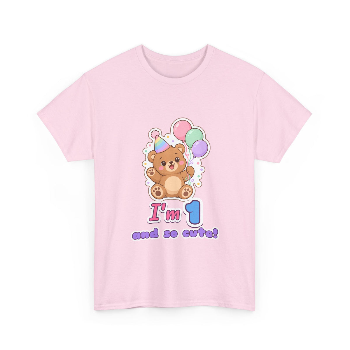 I'm 1 and So Cute Teddy Bear Birthday shirt – Gildan tee by Happywear