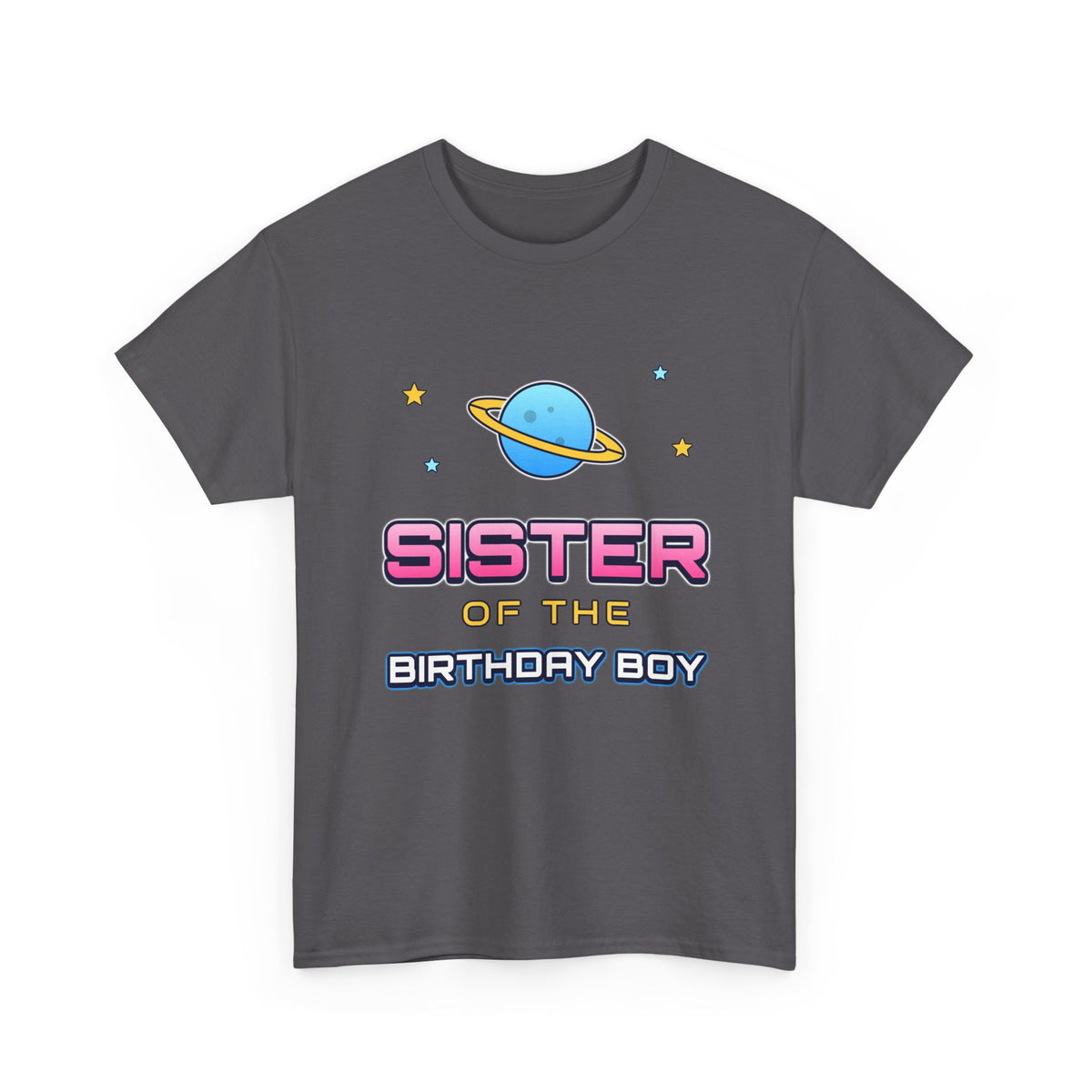 Sister of the Birthday Boy Space birthday shirt – Gildan tee by Happywear
