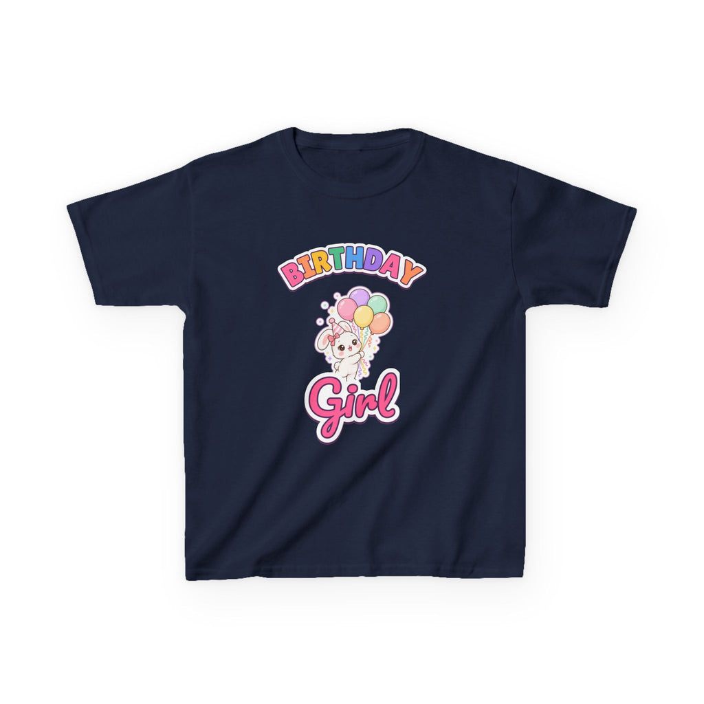 Birthday Girl Bunny birthday shirt – kids Gildan tee by Happywear