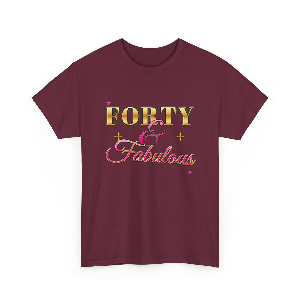 Forty & Fabulous Gold & Pink 40th Birthday shirt – Gildan tee by Happywear