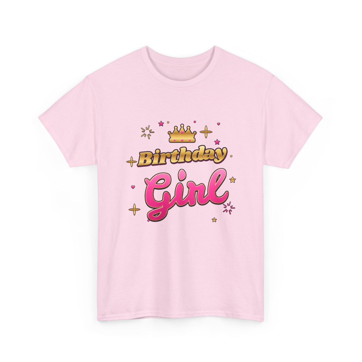 Birthday Girl Pink & Gold Crown birthday shirt – Gildan tee by Happywear
