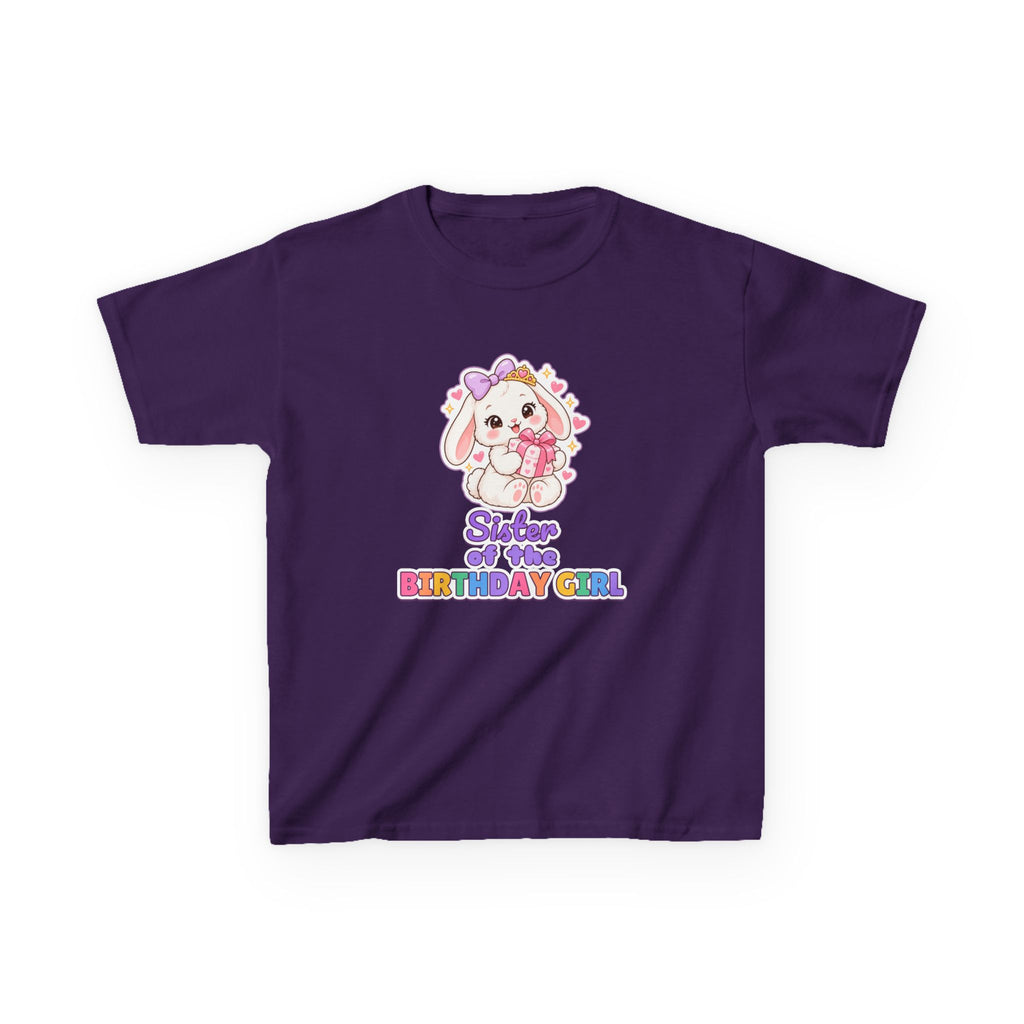 Sister of the Birthday Girl Bunny birthday shirt – kids Gildan tee by Happywear