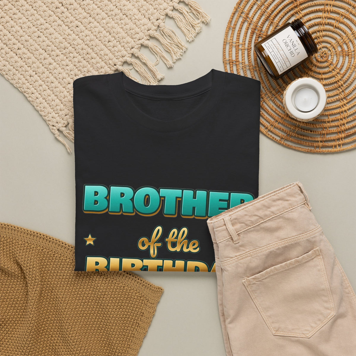 Brother of the Birthday Boy Teal & Gold birthday shirt – Gildan tee by Happywear