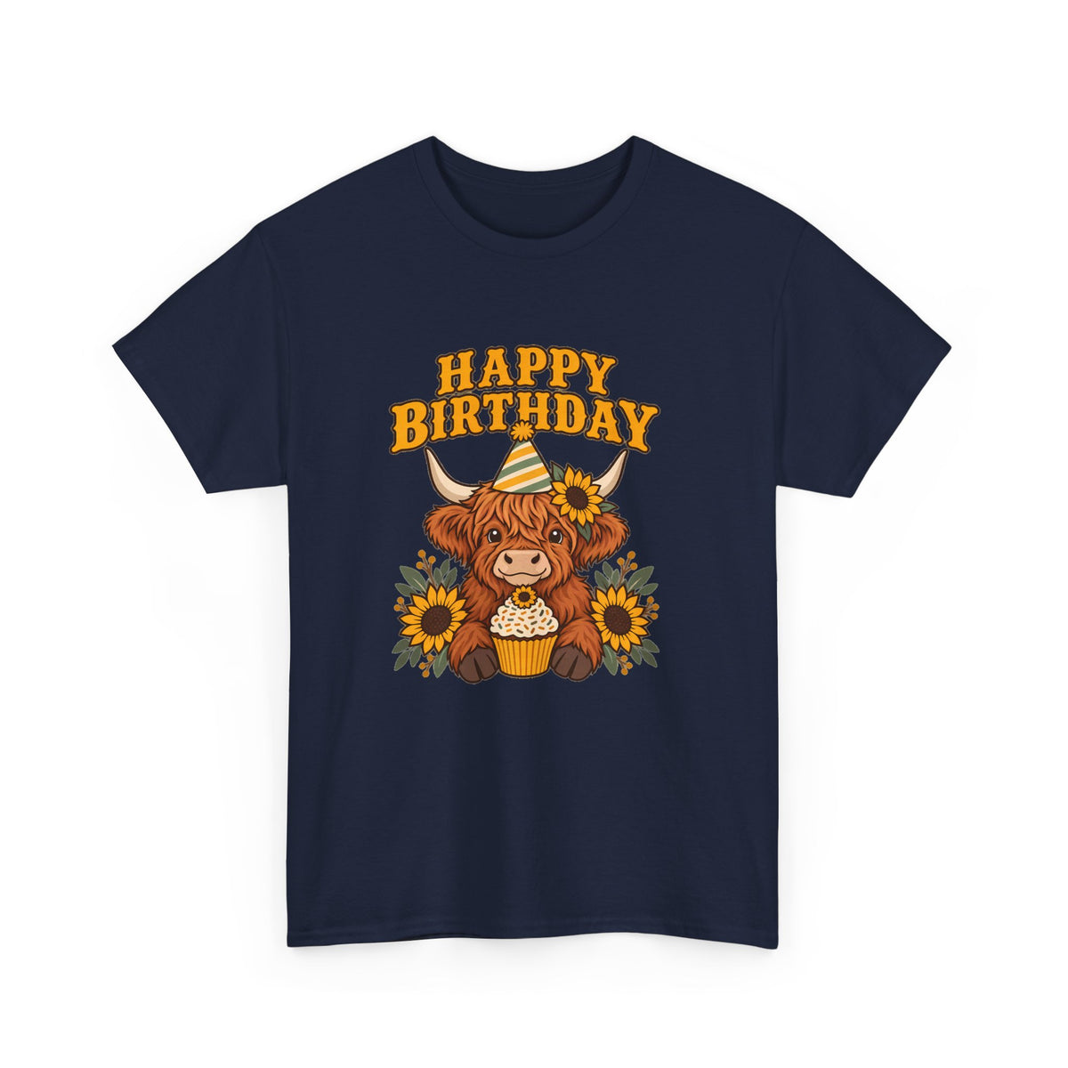 Highland Cow Happy Birthday Tee