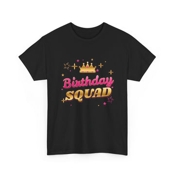 Birthday Squad Pink & Gold Crown Tee
