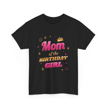 Mom of the Birthday Girl Pink & Gold Tee