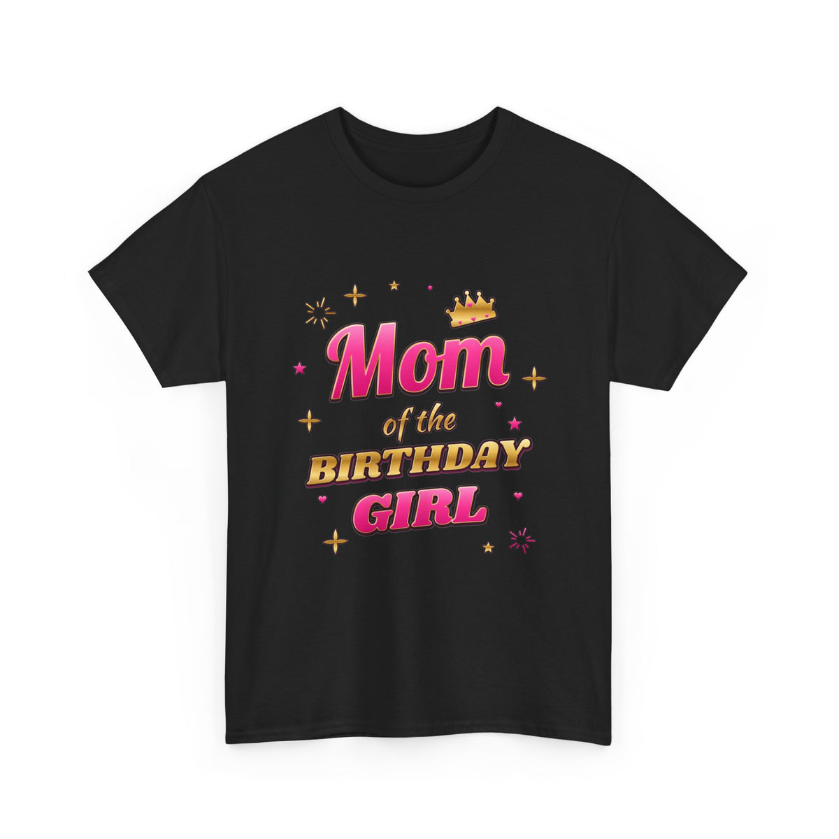 Mom of the Birthday Girl Pink & Gold birthday shirt – Gildan tee by Happywear