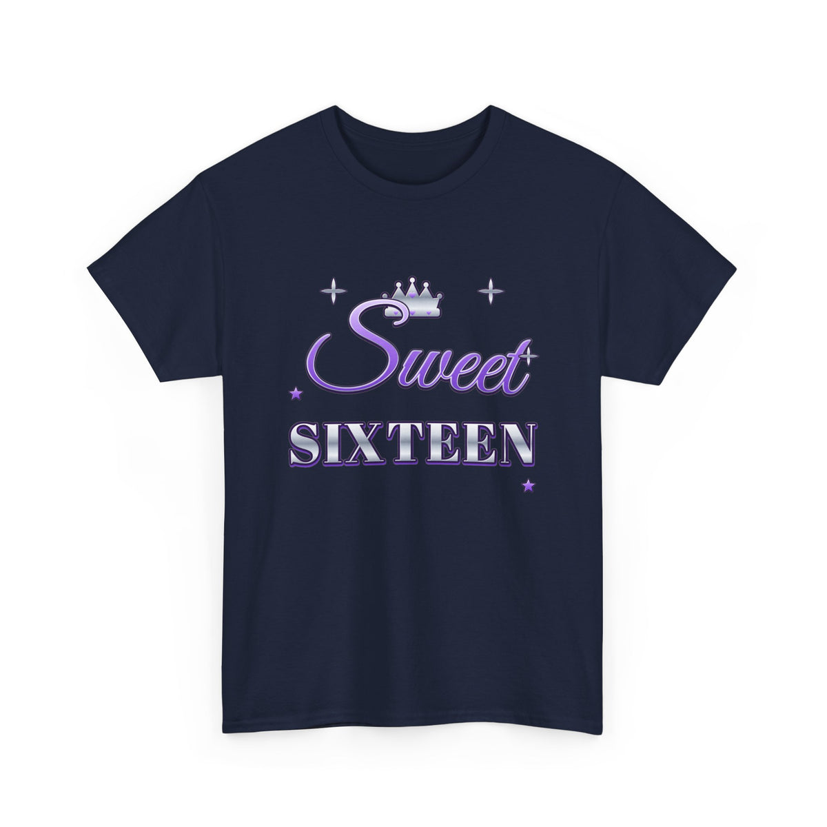 Sweet Sixteen Lavender & Silver Tiara birthday shirt – Gildan tee by Happywear