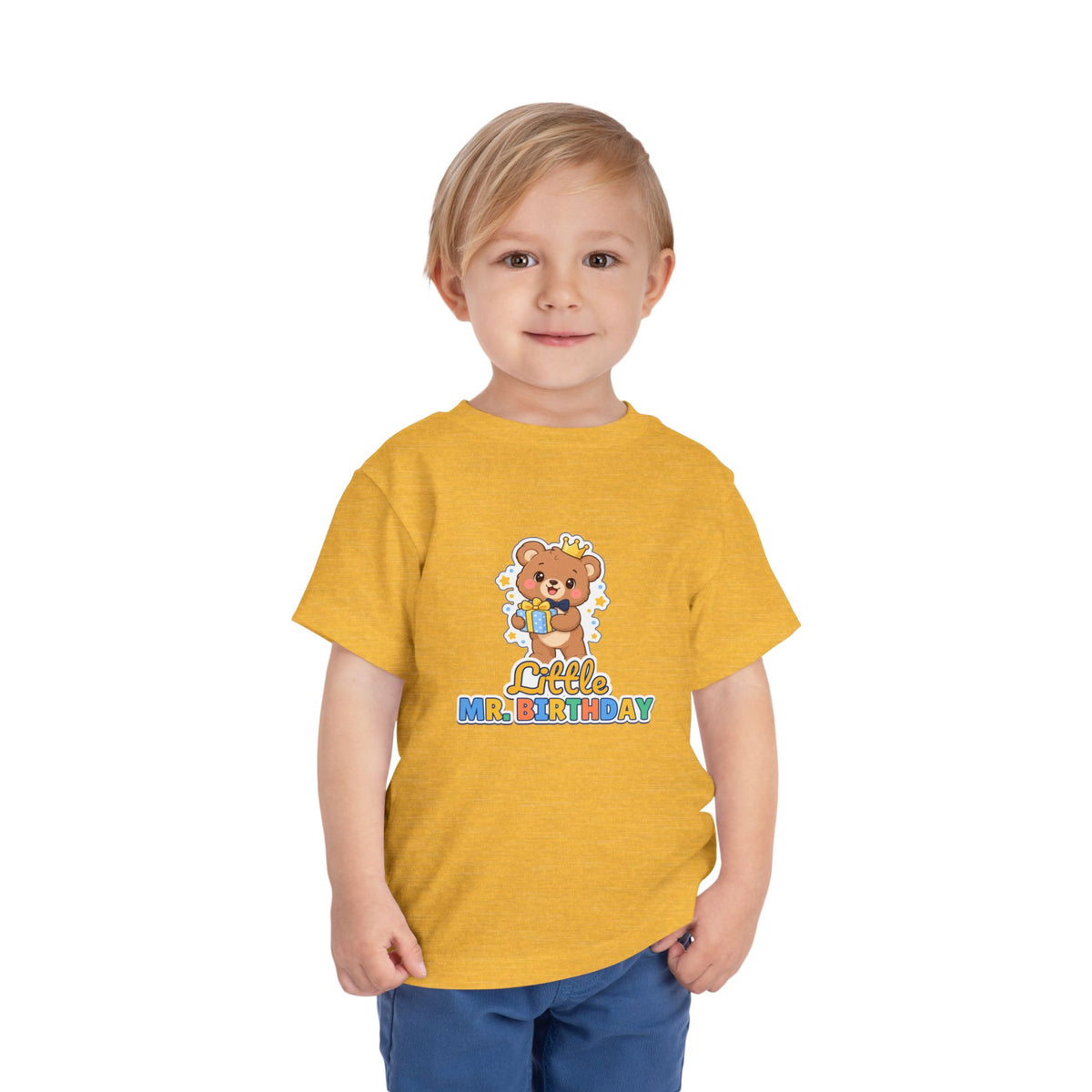 Little Mr. Birthday Teddy Bear birthday shirt – toddler Gildan tee by Happywear