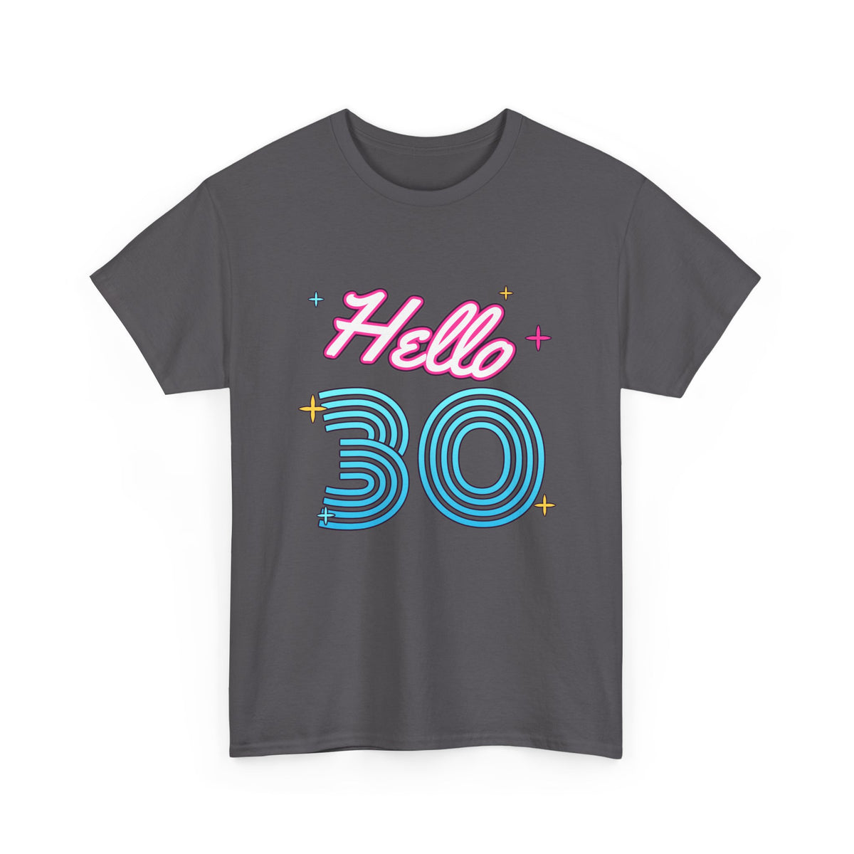 Hello 30 Neon Birthday shirt – Gildan tee by Happywear