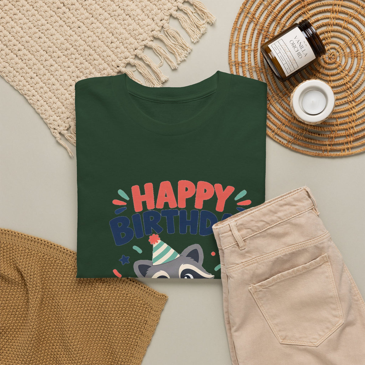 Raccoon Happy Birthday Tee