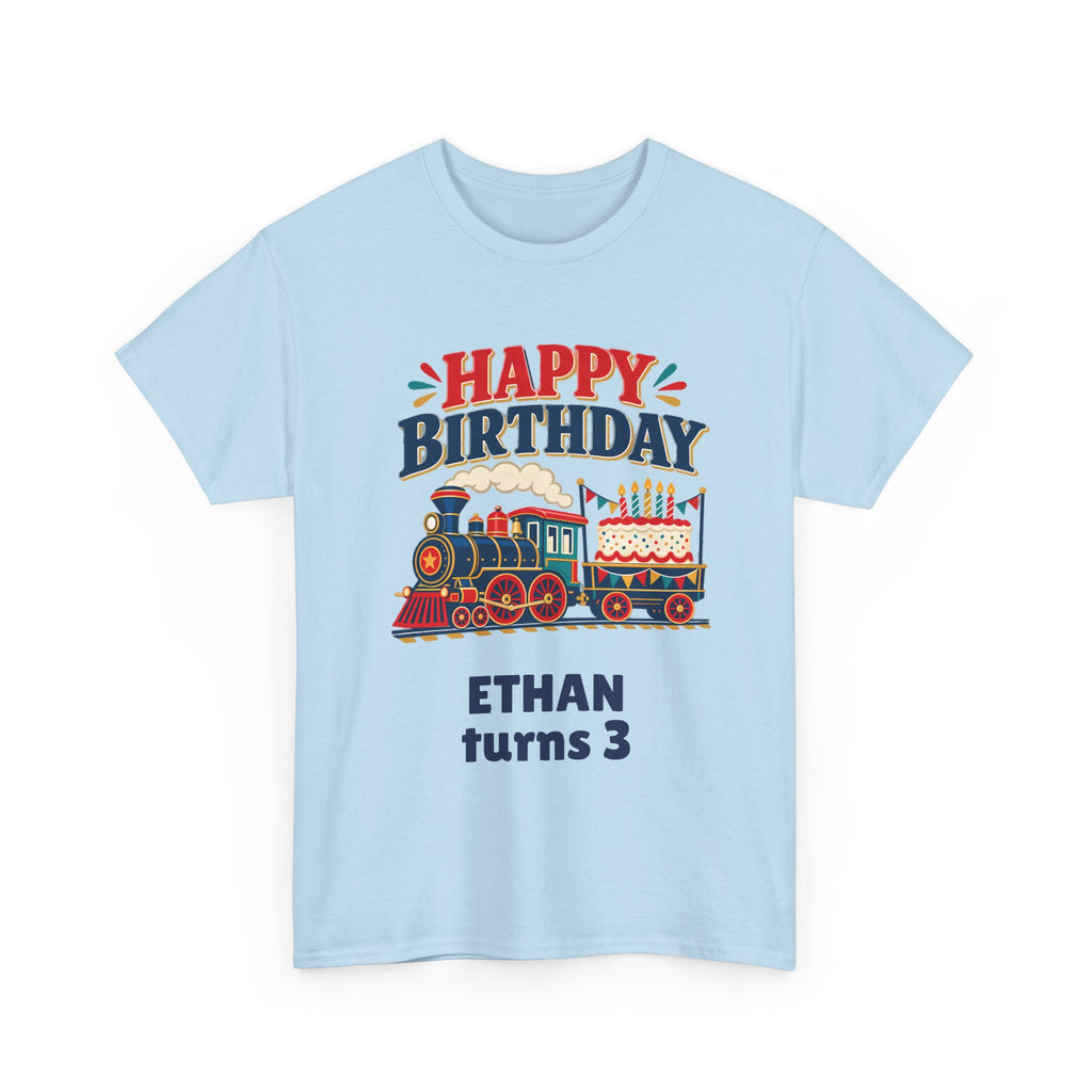 Personalized Train Birthday Shirt – Add Name & Age