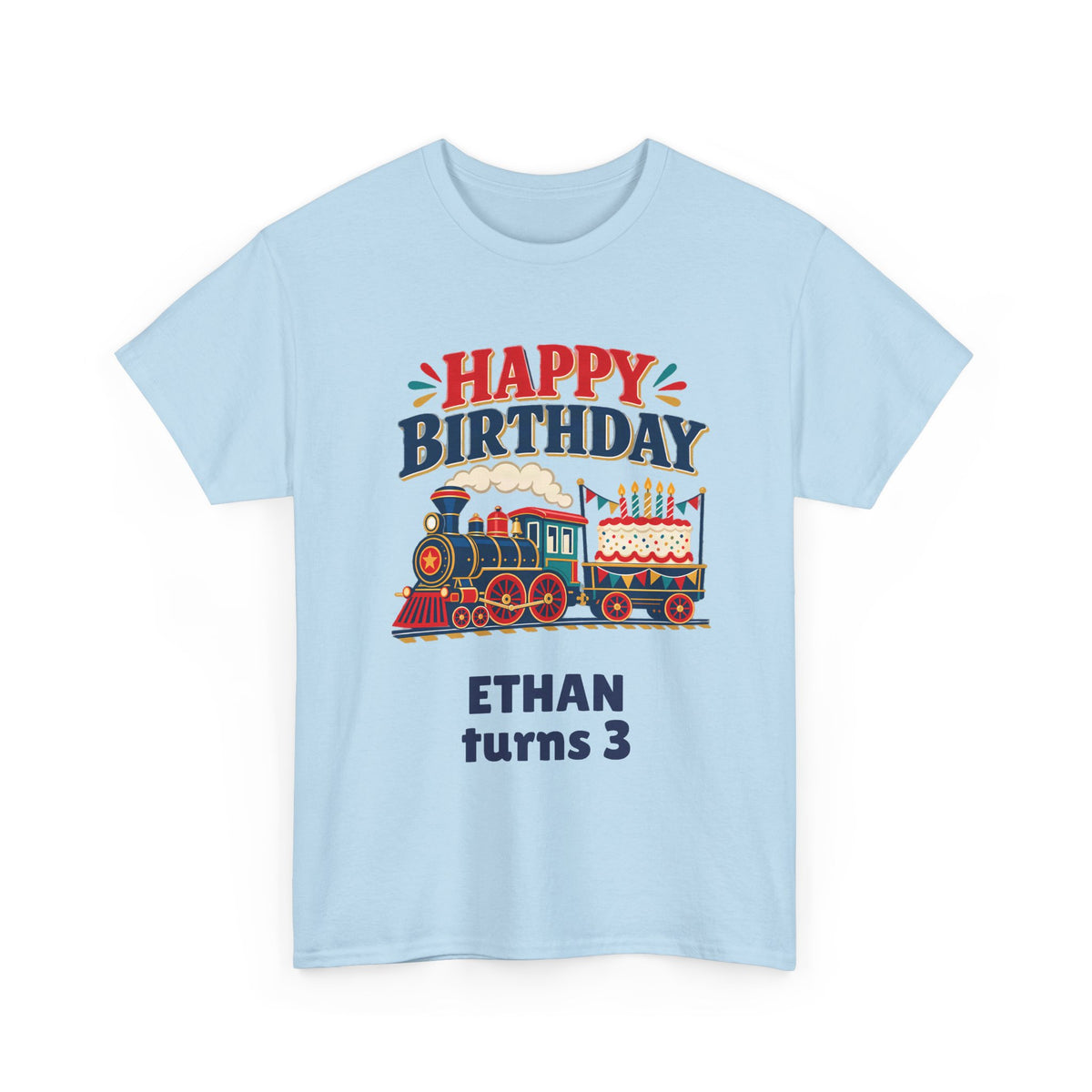 Personalized Train Birthday Shirt – Add Name & Age