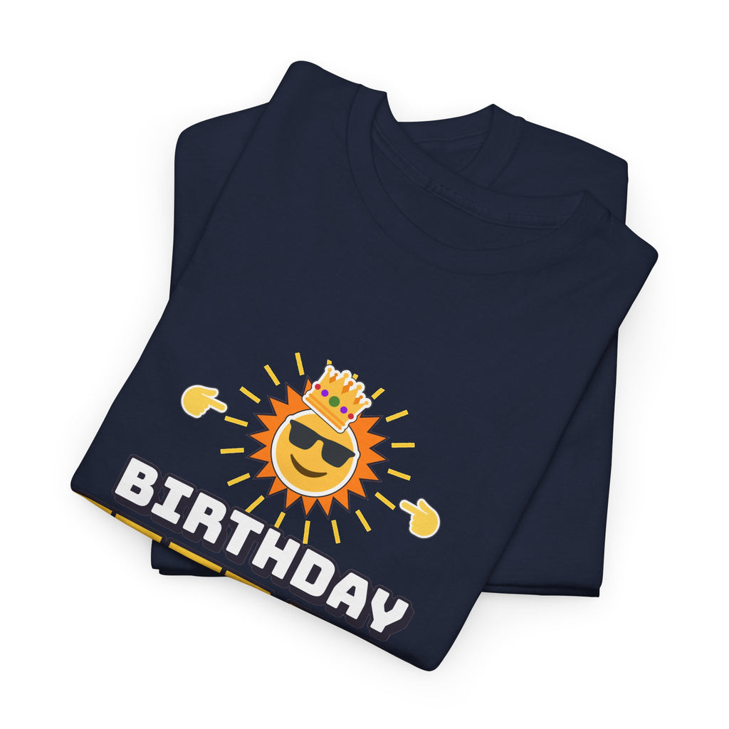 Birthday King Cake First Questions Later Funny Birthday Tee