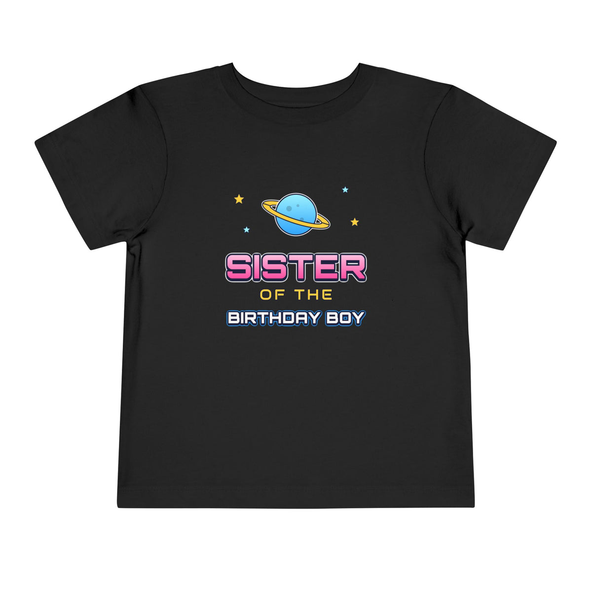 Sister of the Birthday Boy Space birthday shirt – toddler Gildan tee by Happywear
