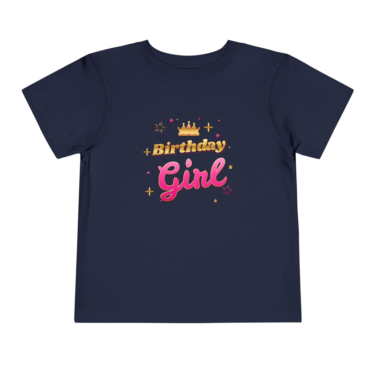 Birthday Girl Pink & Gold Crown birthday shirt – toddler Gildan tee by Happywear