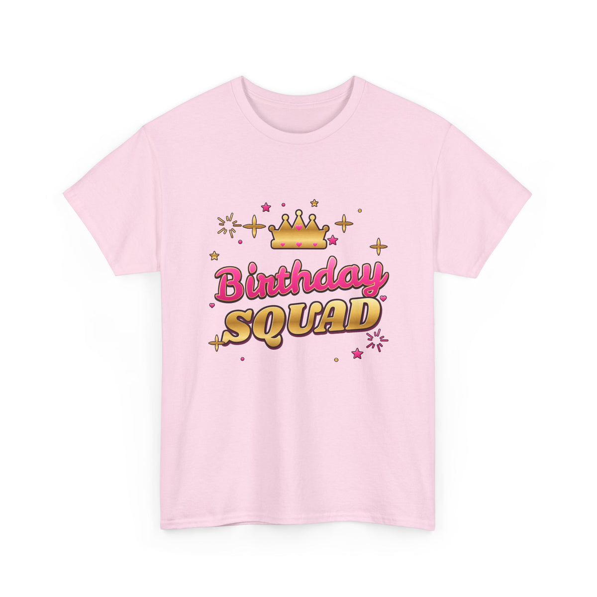 Birthday Squad Pink & Gold Crown birthday shirt – Gildan tee by Happywear