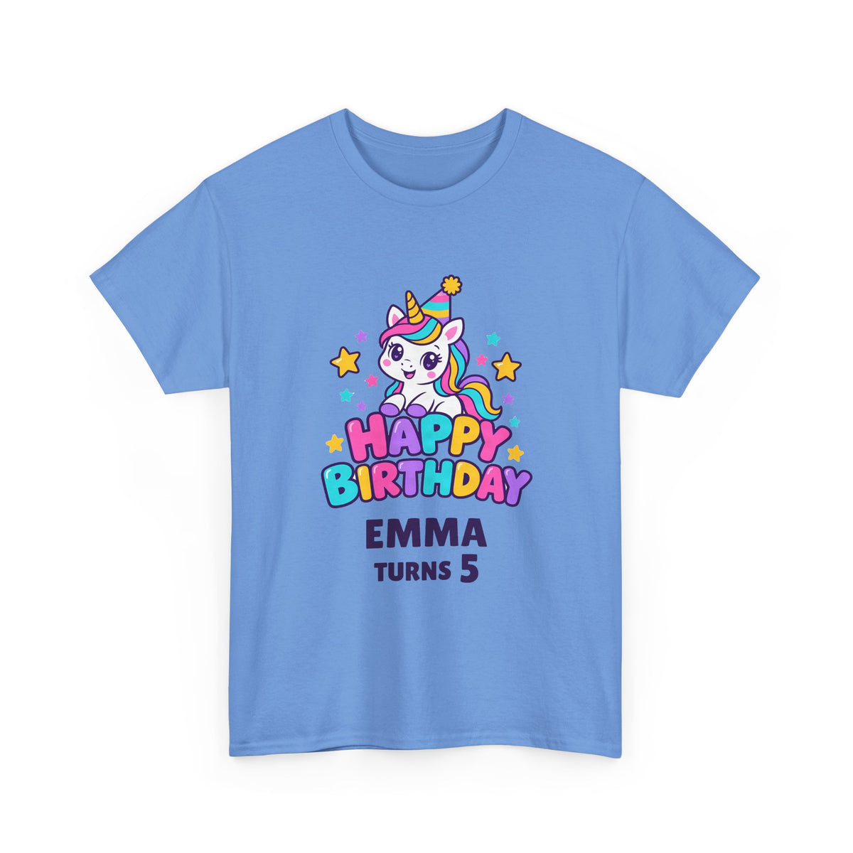 Personalized Rainbow Unicorn birthday shirt with custom name and age – Happywear