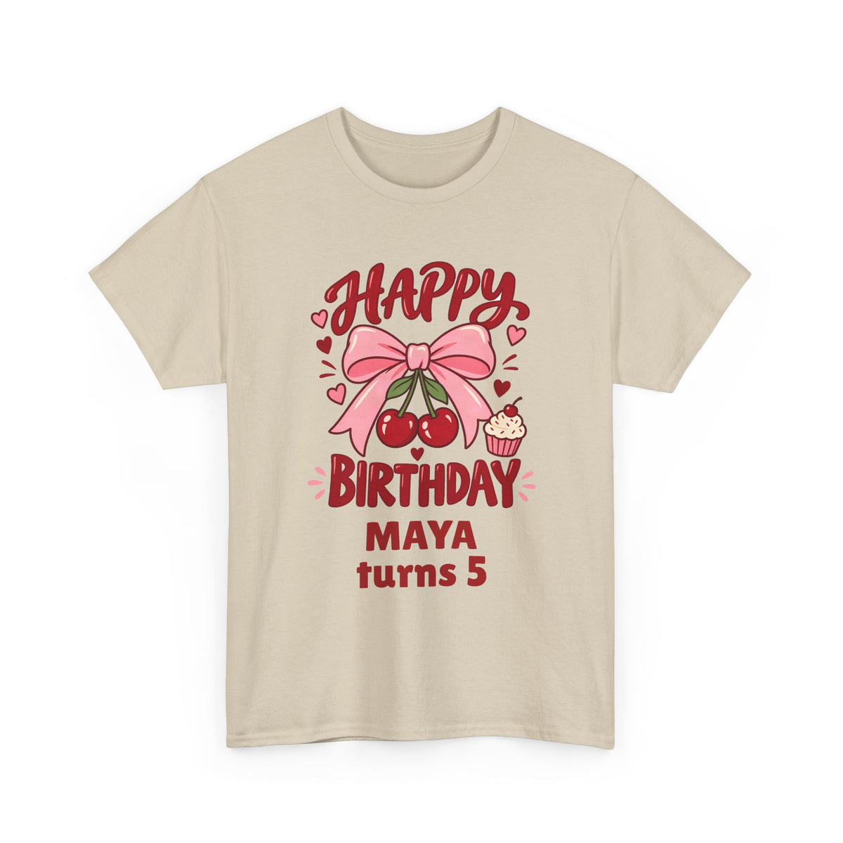 Personalized Cherry Bow Birthday Shirt – Add Name & Age
