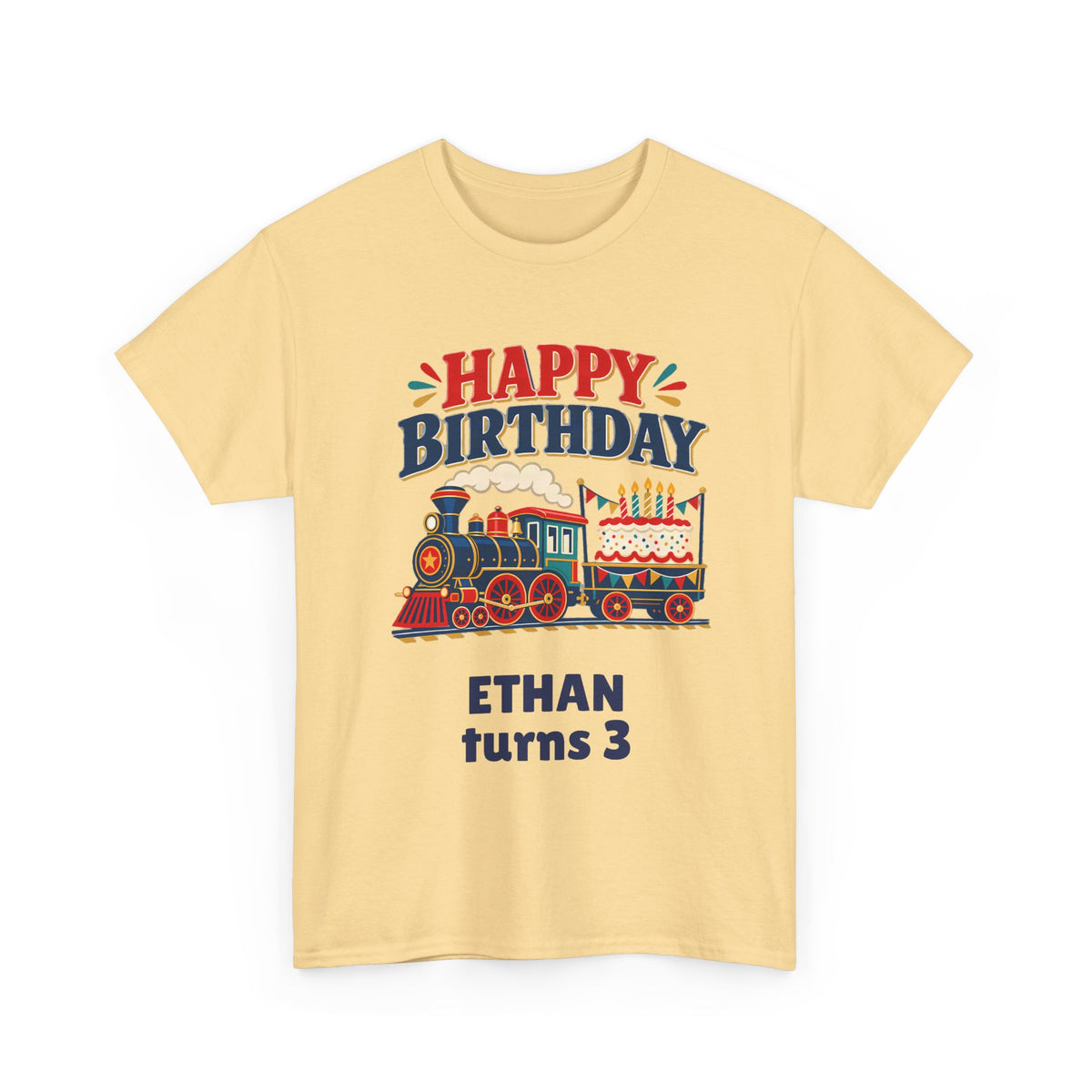 Personalized Train Birthday Shirt – Add Name & Age
