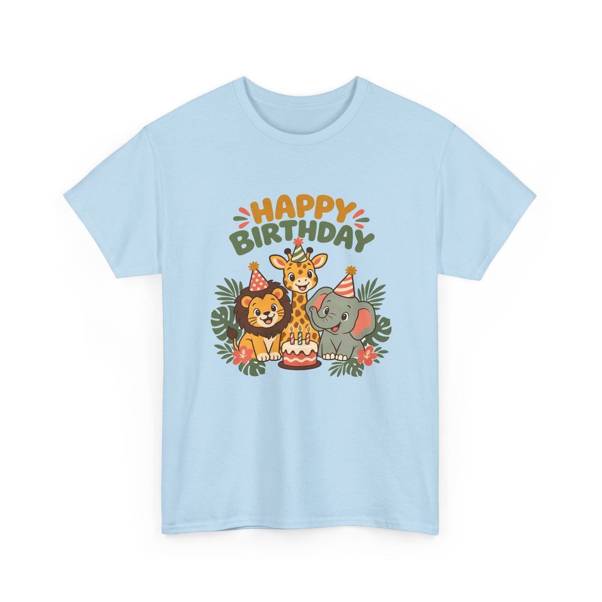Safari Friends Happy Birthday shirt – Gildan tee by Happywear