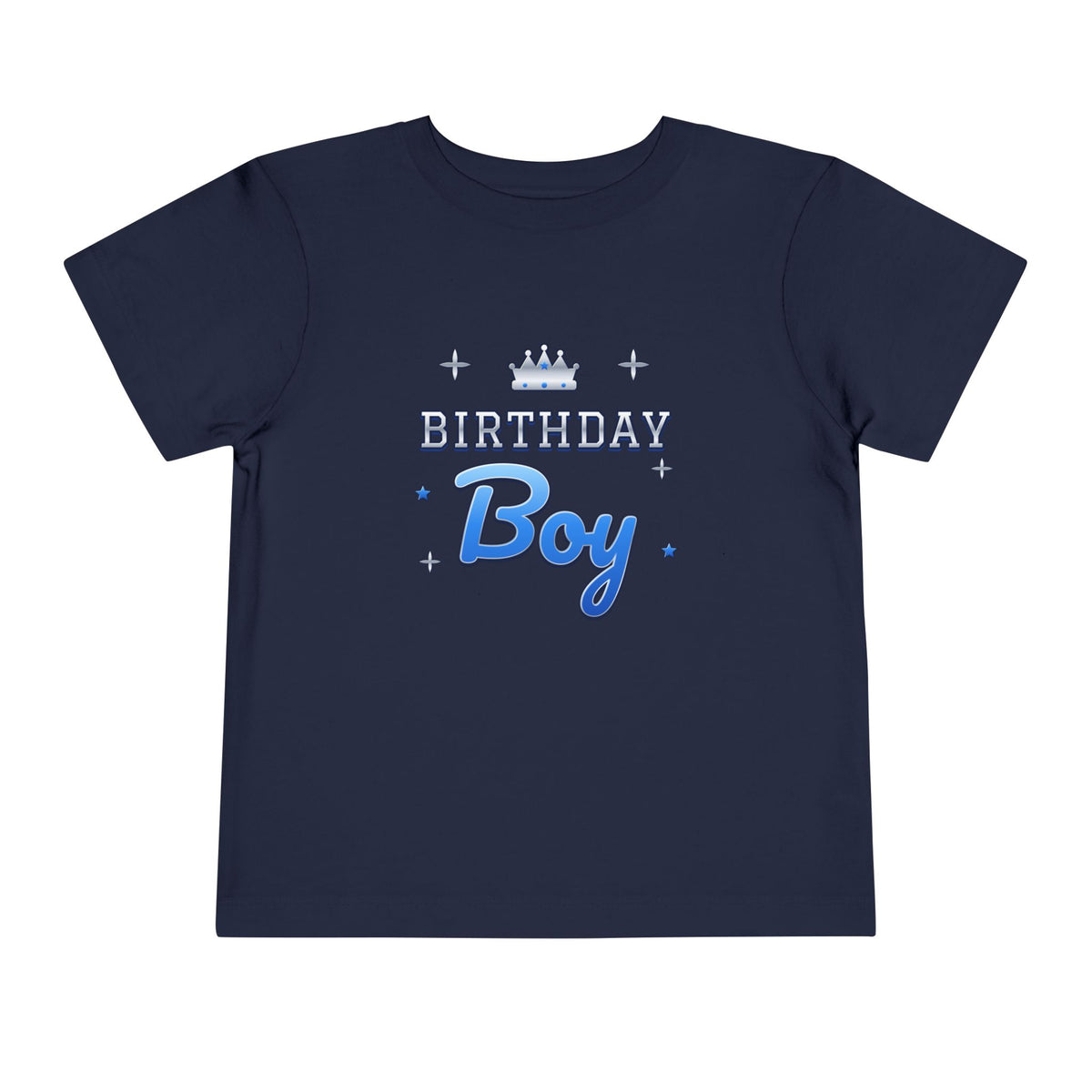 Birthday Boy Varsity Blue & Silver birthday shirt – toddler Gildan tee by Happywear