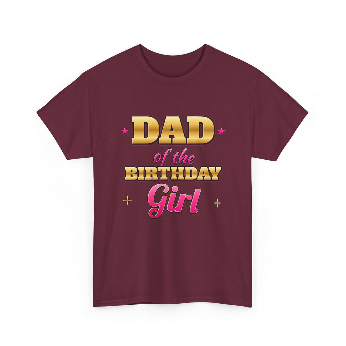 Dad of the Birthday Girl Gold & Pink birthday shirt – Gildan tee by Happywear