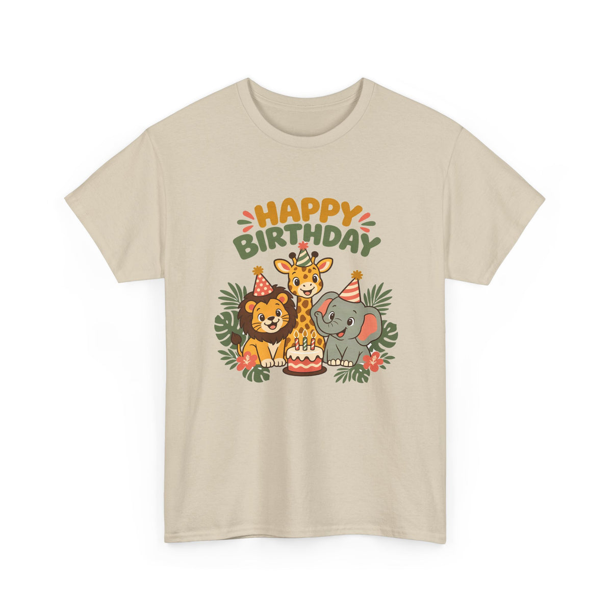 Safari Friends Happy Birthday shirt – Gildan tee by Happywear