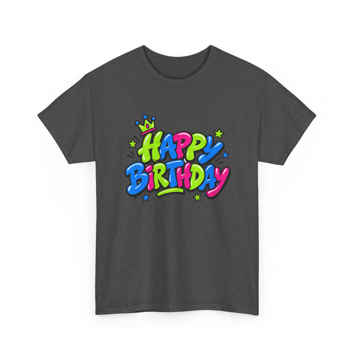 Neon Graffiti Happy Birthday shirt – Gildan tee by Happywear