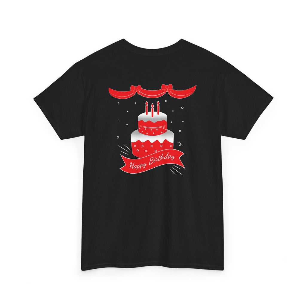 Happy Birthday Script & Cake birthday shirt – Gildan tee by Happywear