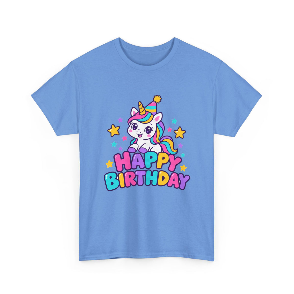 Rainbow Unicorn Happy Birthday shirt – Gildan tee by Happywear