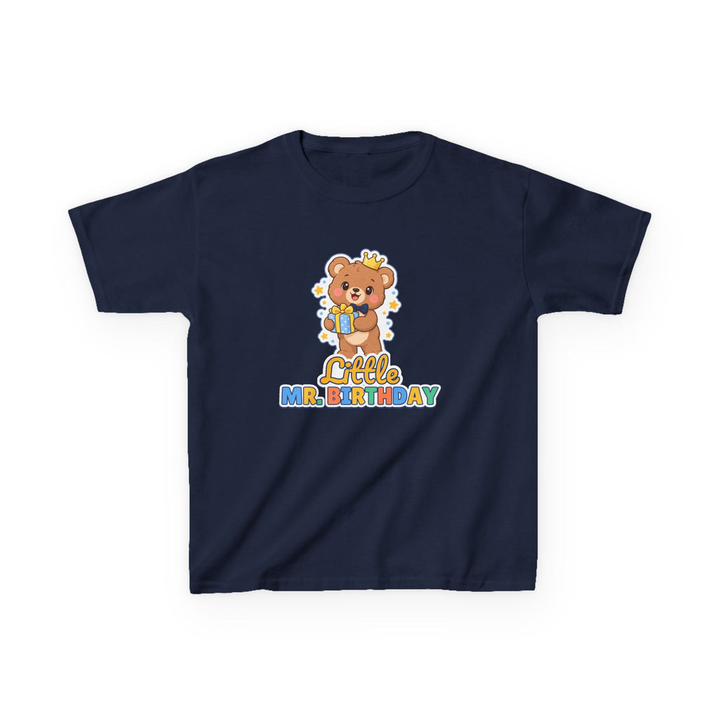 Little Mr. Birthday Teddy Bear birthday shirt – kids Gildan tee by Happywear
