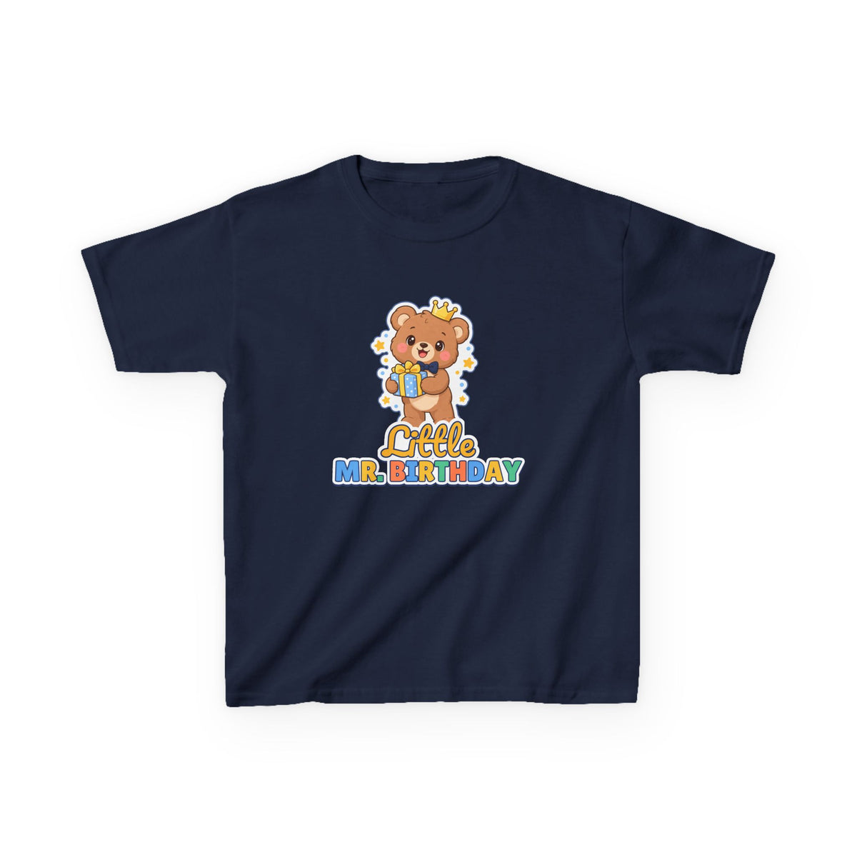 Little Mr. Birthday Teddy Bear birthday shirt – kids Gildan tee by Happywear