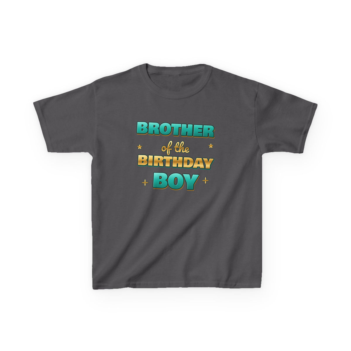 Brother of the Birthday Boy Teal & Gold birthday shirt – kids Gildan tee by Happywear