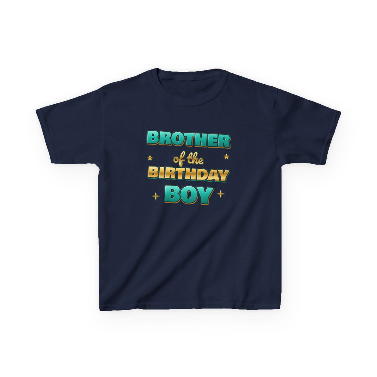 Brother of the Birthday Boy Teal & Gold birthday shirt – kids Gildan tee by Happywear