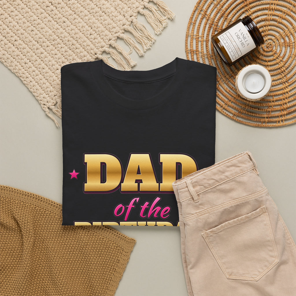 Dad of the Birthday Girl Gold & Pink birthday shirt – Gildan tee by Happywear