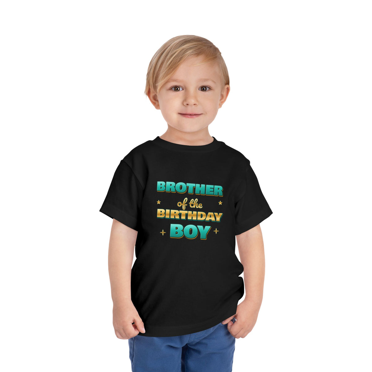 Brother of the Birthday Boy Teal & Gold birthday shirt – toddler Gildan tee by Happywear